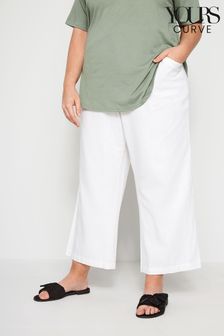 Yours Curve White Front Wide Leg Trouser (R59629) | €30