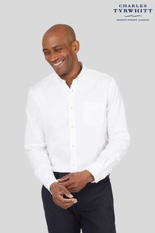 Charles Tyrwhitt White Slim Fit Button-Down Washed Oxford Shirt (R59668) | $63