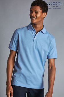מלאנז' כחול-שמיים - חולצת פולו פיקה עם שרוול קצר של Charles Tyrwhitt  (R59671) | ‏128 ₪