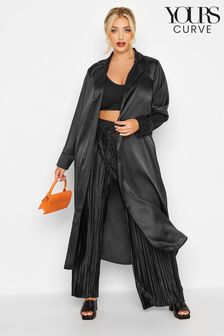 Yours Curve Black Limited Satin Duster (R60058) | 39 €