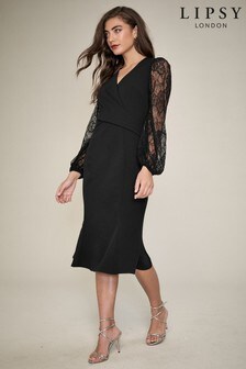 Lipsy Lace Blouson Sleeve Bodycon Dress