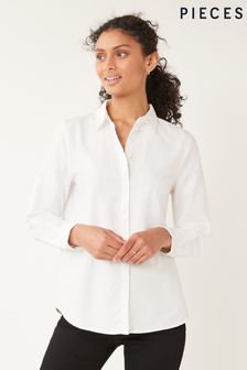 Pieces White Classic Oxford Workwear Shirt (R60842) | $66