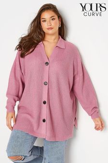 Yours Curve Pink Collared Button Through Cardigan (R61109) | 39 €