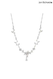 Jon Richard Silver Plated Cubic Zirconia Pearl Crystal Vine Pear Necklace (R61379) | SGD 74