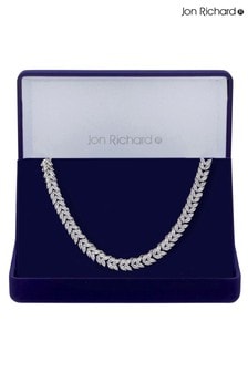 Jon Richard Rhodinierte Halskette mit Blattdesign in Cubic-Zirkonia - Geschenkschachtel (R61392) | 121 €