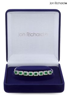 Jon Richard Silver Plated Emerald Cubic Zirconia Toggle Bracelet - Gift Boxed (R61397) | kr454