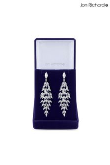 Jon Richard Silver Rhodium Plated Cubic Zirconia Statement Crystal Navette Drop Earrings - Gift Boxed (R61398) | €59