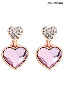 Jon Richard Rose Gold Radiance Collection Dancing Heart Drop Earrings (R61425) | AED139