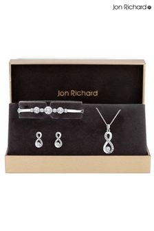 Jon Richard Silver Plated Crystal Infinity Jewellery Trio Set - Gift Box (R61582) | ₪ 102