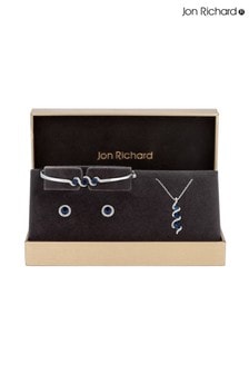 Jon Richard Silver Plated Sapphire And Crystal Twist Drop Trio Set - Gift Boxed (R61583) | 40 €