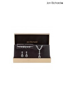 Jon Richard Silver Plated Clear Crystal Floral Trio Set - Gift Boxed (R61584) | 40 €