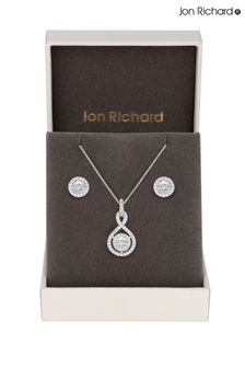 Jon Richard Rhodium Plated Cubic Zirconia Infinity Set - Gift Boxed