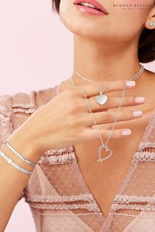 Simply Silver Open Heart Pendant Necklace (R61721) | €34