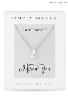 Simply Silver Silver I Can't Say I Do Without You Necklace Gift Set (R61827) | ₪ 102