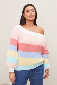 Lipsy Rainbow Petite Knitted Slash Neck Jumper (R62111) | 43 €