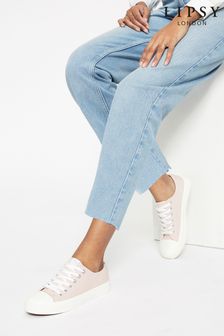 Pink - Lipsy Low Top Lace Up Canvas Trainer (R62116) | BGN61