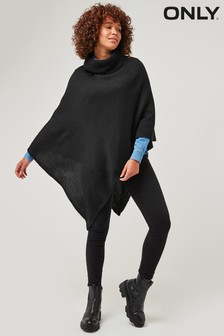 ONLY Black Roll Neck Poncho (R63086) | $38