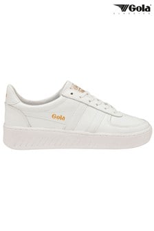 Gola White Grandslam Leather Lace-Up Trainers (R63579) | 138 €
