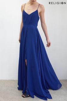 Religion Navy Infamous Olsen Full Layer Maxi Dress (R64297) | $275