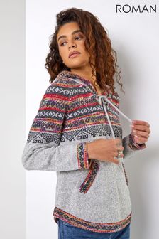 Roman Nordic Patterned Hooded Jumper (R64539) | 43 €