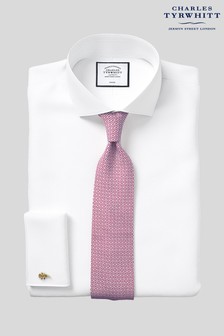 Charles Tyrwhitt White Twill Cutaway Extra Slim Fit Double Cuff Shirt (R66216) | $87