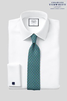 Charles Tyrwhitt White Twill Slim Fit Double Cuff Shirt (R66218) | ₪ 128