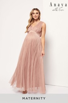 Anaya With Love Light Pink Maternity V Neck Maxi Dress (R69128) | €27