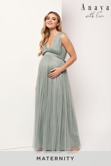 Anaya With Love Sage Green Maternity V Neck Maxi Dress (R69129) | €27