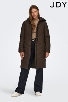JDY Brown Water Repellent Coated Padded Coat With Hood (R69138) | €48