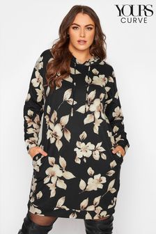 Yours Black Mono Floral Hoodie (R69241) | $45