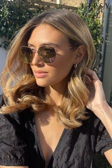 Lipsy Rose Gold Hexagon Sunglasses (R70157) | ₪ 45