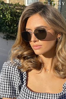 Lipsy Gold Hexagon Sunglasses (R70158) | ₪ 45