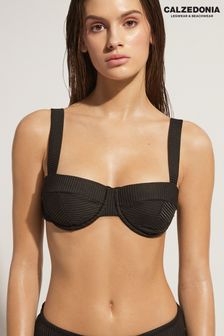 Calzedonia Black Ribbed Push-Up Bikini Top (R71400) | €25