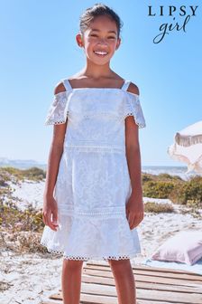 Lipsy White Lace Premium Bardot Dress (R71572) | 59 € - 67 €