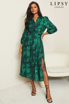 Rochie maxi tip cămașă cu nasturi Lipsy Rouleau (R71854) | 400 LEI