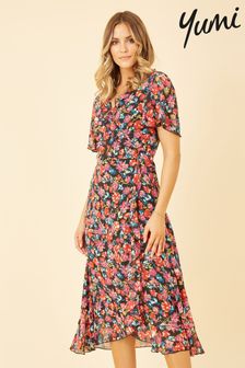 Kopertowa sukienka midi Yumi w motywy kwiatowe (R71927) | 182 zł