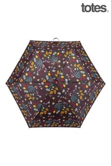 Totes Black Embroidered Forest Print Umbrella (R72245) | ₪ 56