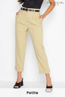 PixieGirl Petite Cream Belted Tailored Trousers (R72661) | €55