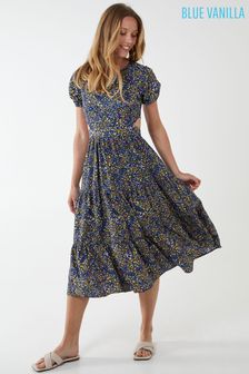 Платье миди с рукавами-буфами и вырезами Blue Vanilla (R72838) | €15