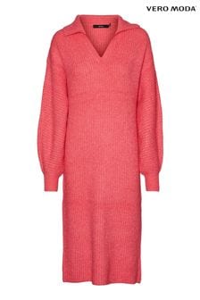 Vero Moda Langärmeliges, kuschelig gestricktes Polo-Pulloverkleid (R72933) | 31 €