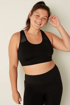 Victoria's Secret PINK Pure Black Seamless Lightly Lined Low Impact Racerback Sports Bra (R72945) | €37