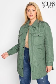 Yours Curve Diamond Quilt Lightweight Shacket (R73278) | €69