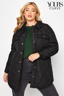 Yours Curve Diamond Quilt Lightweight Shacket (R73279) | €56