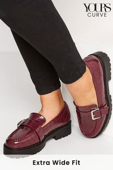 Yours Curve Red Extra Wide Fit Buckle Chunky Loafer (R73320) | €20.50