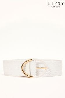 Lipsy White Raffia Belt (R73710) | $26