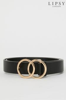 Lipsy Black Embossed Ring Belt (R73711) | $18