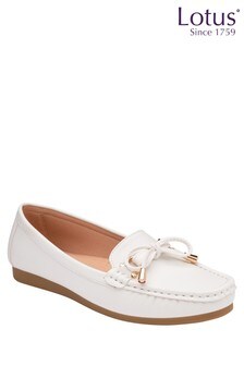 Lotus Footwear White Loafer With Lace Trim (R74086) | 47 €