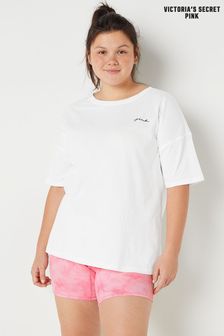 Optic White/Pink Tie Dye - Victoria's Secret Pink Schlaf-Set mit T-Shirt und Boxershorts (R74740) | 48 €