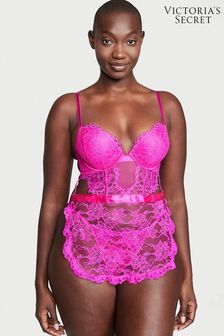 Victoria's Secret Fuschia Frenzy Pink Bombshell Add 2 Cups Lace Apron (R74775) | €48