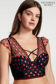 Victoria's Secret Lightly Lined Heart Embroidered Cap Sleeve Corset Bra Top (R74950) | 93 €